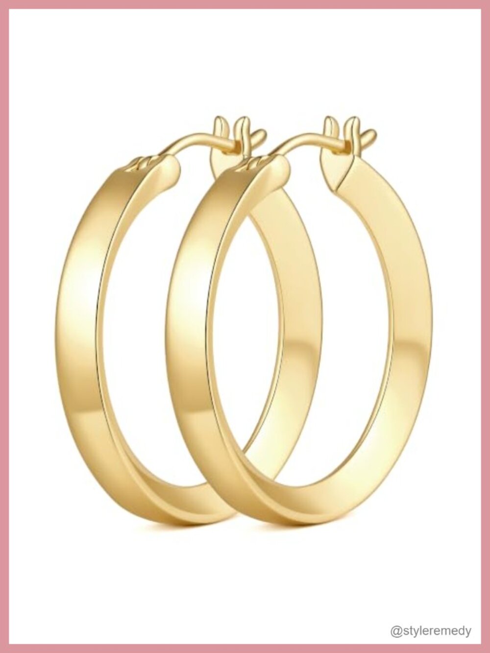 14k Gold Plated Hoop Earrings 20mm 25mm Women Jewelry